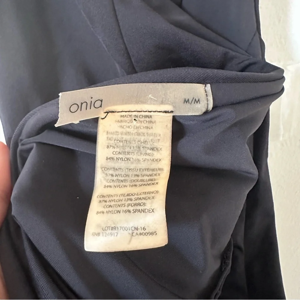 Onia Nina Plunge Halter One-Piece Swimsuit Black Size Medium